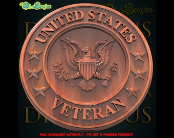 U.S. Army Sign Relief 3D STL Model for CNC Router (Digital Download)