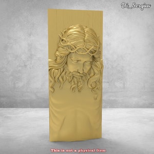 3D STL Model Jesus God Pano Relief Religius for CNC Router Aspire Artcam Carving Instant Download Digital Product 3D Printer Engraver