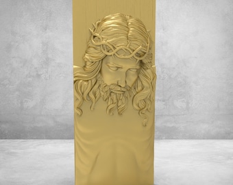3D STL Model Jesus God Pano Relief Religius for CNC Router Aspire Artcam Carving Instant Download Digital Product 3D Printer Engraver