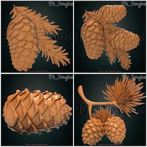 3D Printed Knife Scale Design in Brilliant Gold and Pearl Black Knife  Handle Scale Knifemaking Material Pine Cone Resin 