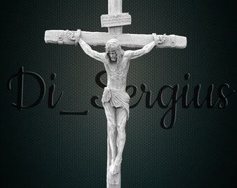 Jesus Crucifix Cross 3D STL Model for CNC Router, 3D Printer (Digital Download)