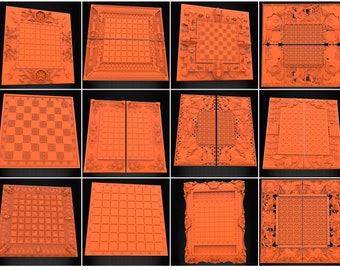 3D Chess Board STL Models for CNC Router, 3D Printer (Digital Download)