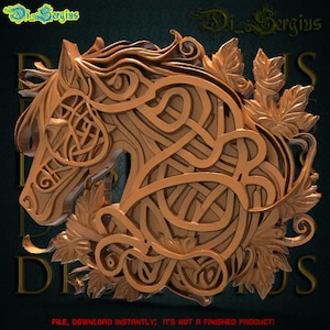 Horse, Celtic 3D STL Model, Relief, for CNC Router Artcam, Aspire, Carving Machine, Instant Download Digital Product 3D Printer Engraver