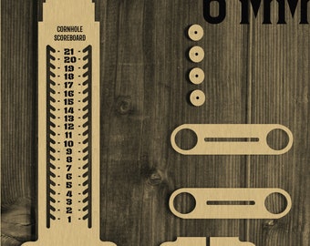 Cornhole, Scoreboard, Digital file DXF CDR Eps File For Laser, Dual Drinkholders Cut Pattern Plasma Laser Waterjet Vectors Cut Files