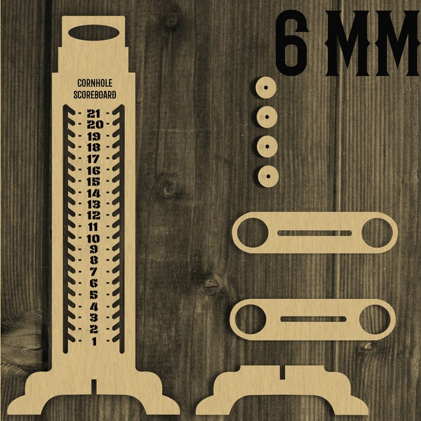 Cornhole, Scoreboard, Digital file DXF CDR Eps File For Laser, Dual Drinkholders Cut Pattern Plasma Laser Waterjet Vectors Cut Files