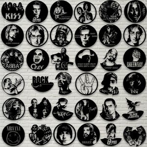 Custom Design 36 Projekte Dekor Musik Rock Roll Template, Bundle, Art, Vinyl, Schallplatte, Wanduhr, Laser-Schnitt, Vektor DXF Muster Digital #3