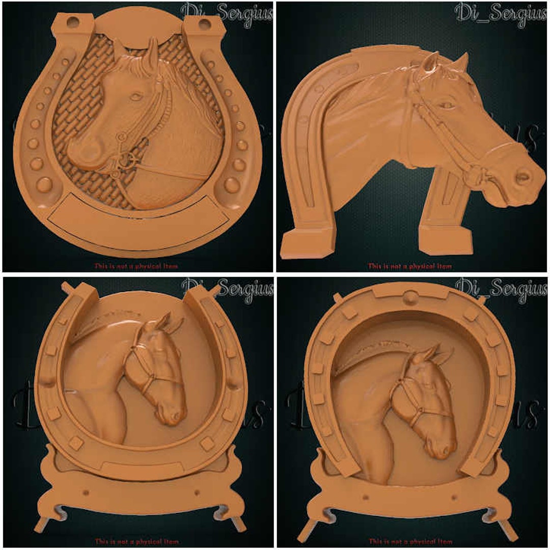 3D STL MODELS, Horses, Horseshoe, Animals, Wildlife, Forest, Relief