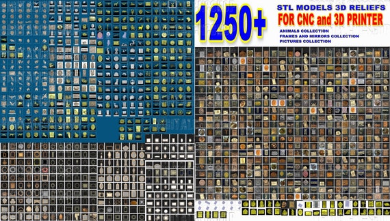Buy 1250 Pcs 3D Models STL Files MEGA Set Collection Pattern.