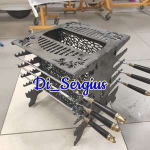 Grill bbq Barbecue Bear Fire Outdoor cnc Vector Plasma Router laser cutting metal 2mm (4 mm) DXF CDR Ai Files