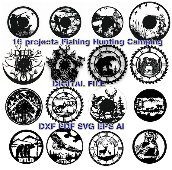 Fishing Hunting Camping Decor, CNC Laser Cut Files (Digital File)