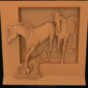 Horse, 3D STL Model, Relief, for CNC Router Artcam, Aspire, VCarve, Carving Machine, Instant Download Digital Product 3D Printer Engraver