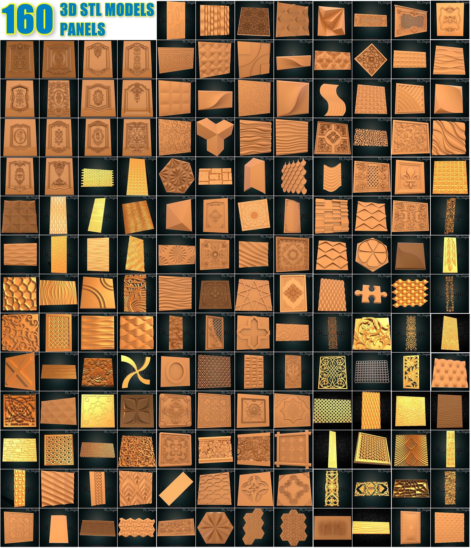 160 Wall Panels Parametric Pattern 3D STL Models (digital Download) - Etsy