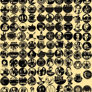 Custom Design 100+ Projects Decor Music Rock Roll Template, Bundle, Art, Vinyl, Record,Clock, Laser Cut, Vector DXF pattern AI Digital Metal