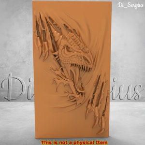 3D STL Model Dinosaur Raptor Animal for CNC Router Engraver Aspire Artcam Carving instant Download Digital File Product Decor Vcarve Picture