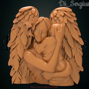 Modèle 3D STL, Fille, Ange, avec des ailes, Pano Relief pour Routeur CNC Aspire Artcam Carving Télécharger Produit Numérique Imprimante 3D