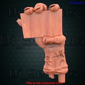 3d STL Model Zombie Hand Relief Sign 3D Digital Printing CNC Router, Wood Carving, File for Artcam, Aspire, VCarve, Vectric, CNC File