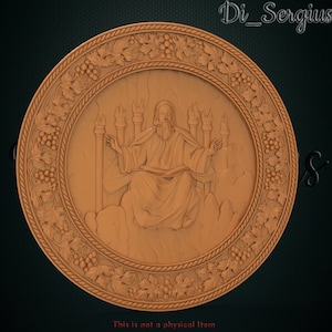 3D STL Model Jesus God Pano Relief Religius voor CNC Router Aspire Artcam Carving Instant Download Digitaal Product 3D Printer Graveur