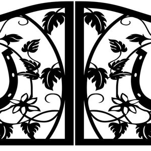 Gate Horse Shoe Metal Panels Screen Outdoor Plasma Router laser cutting metal DXF Files Art, Laser Cut cnc Vector, DXF Digital file cutting