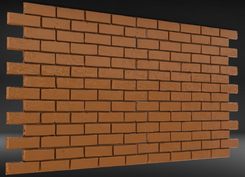May include: A brick wall with a distressed, textured finish. The bricks are a warm, reddish-brown color.