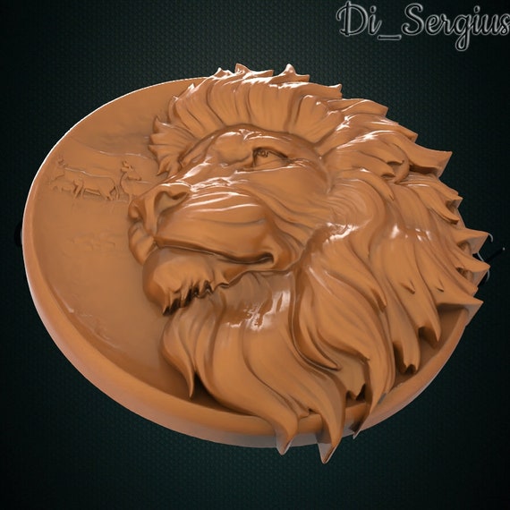 3D STL Модель Льва Животное Пано Рельеф Для ЧПУ Маршрутизатор.