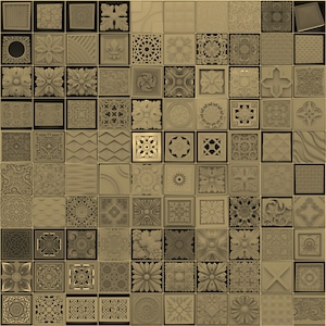 100 PANELS SQUARE 3D stl MODELs,  Relief STL file, stl, 3d cnc, cnc files, 3d model cnc, router, 3d stl file, carving machine Vcarve Aspire