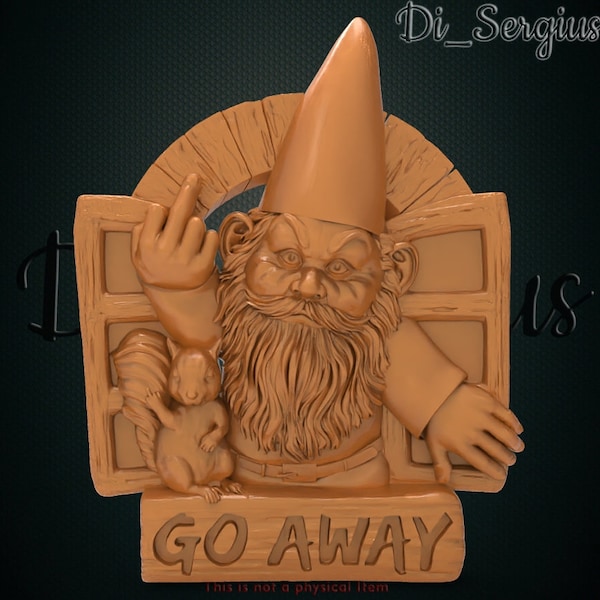 3D STL Model GNOME WELCOME Sign evil for cnc Router Carving Machine Relief Decor Aspire Artcam 3D Printer Engraver Digital Product Aloha