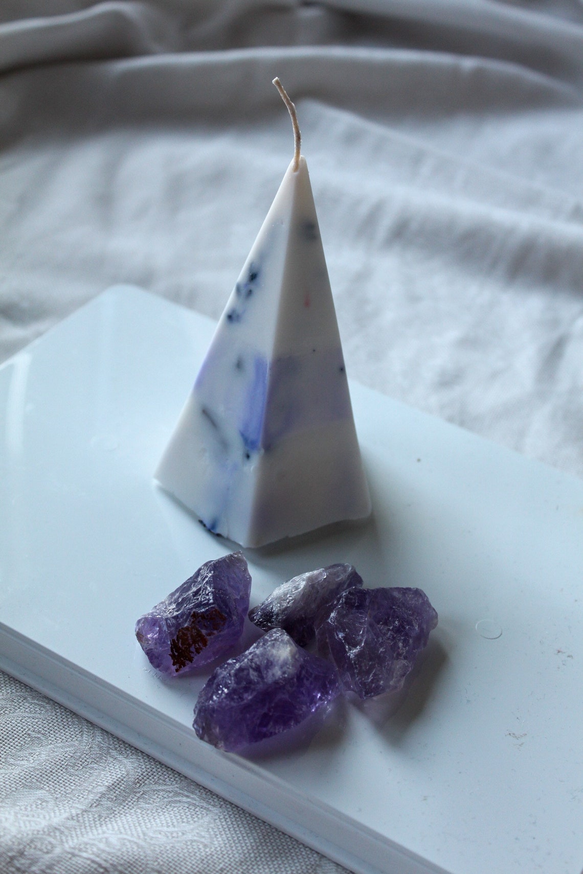 Pyramid Candle Crystal inside Crystal Infused Pyramid Etsy