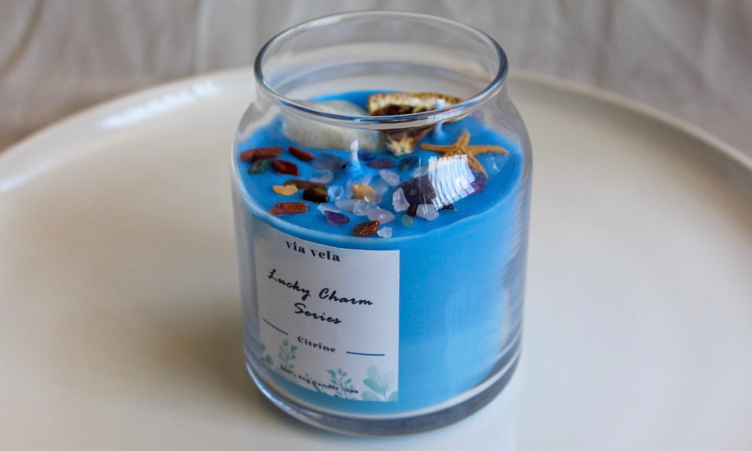 Lucky Charms Candle Jar / Soy Wax / Crystal infused / Etsy