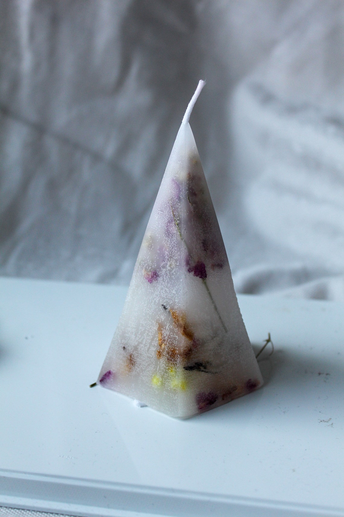 Pyramid Candle Crystal inside Crystal Infused Pyramid Etsy