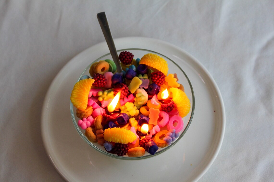 Cereal Bowl Candle With Metal Spoon Morning Ritual Etsy