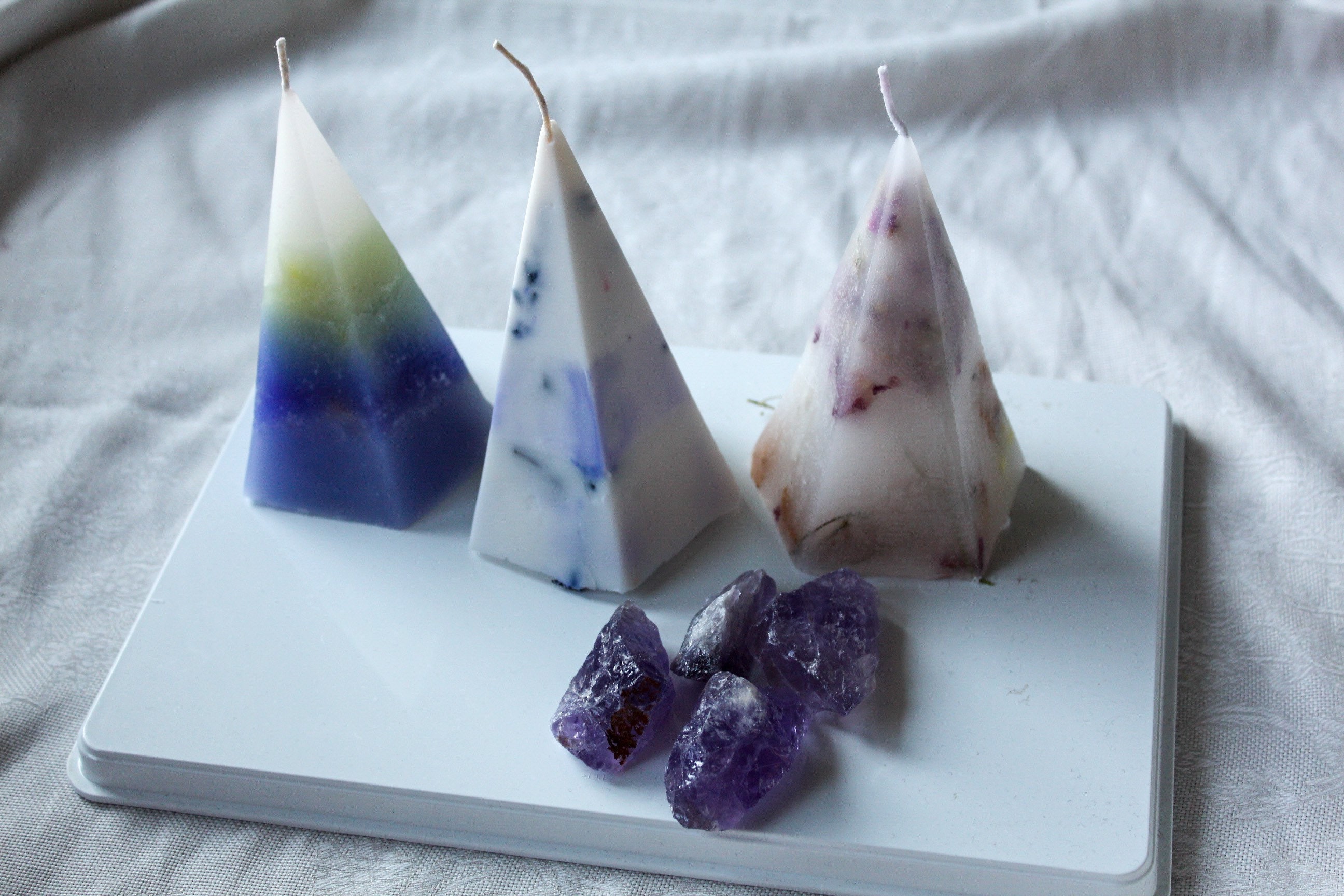 Pyramid Candle Crystal inside Crystal Infused Pyramid Etsy