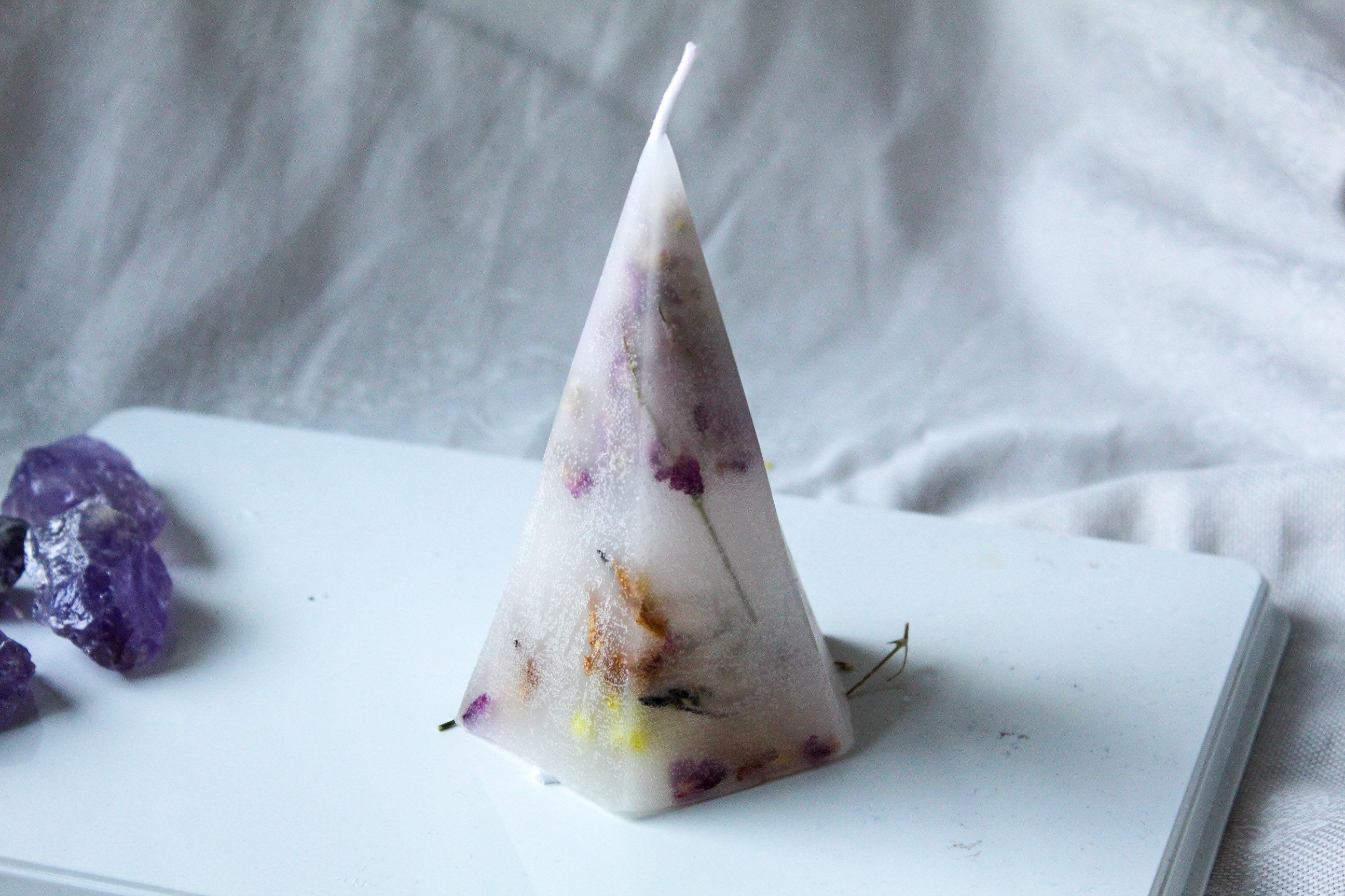 Pyramid Candle Crystal inside Crystal Infused Pyramid Etsy