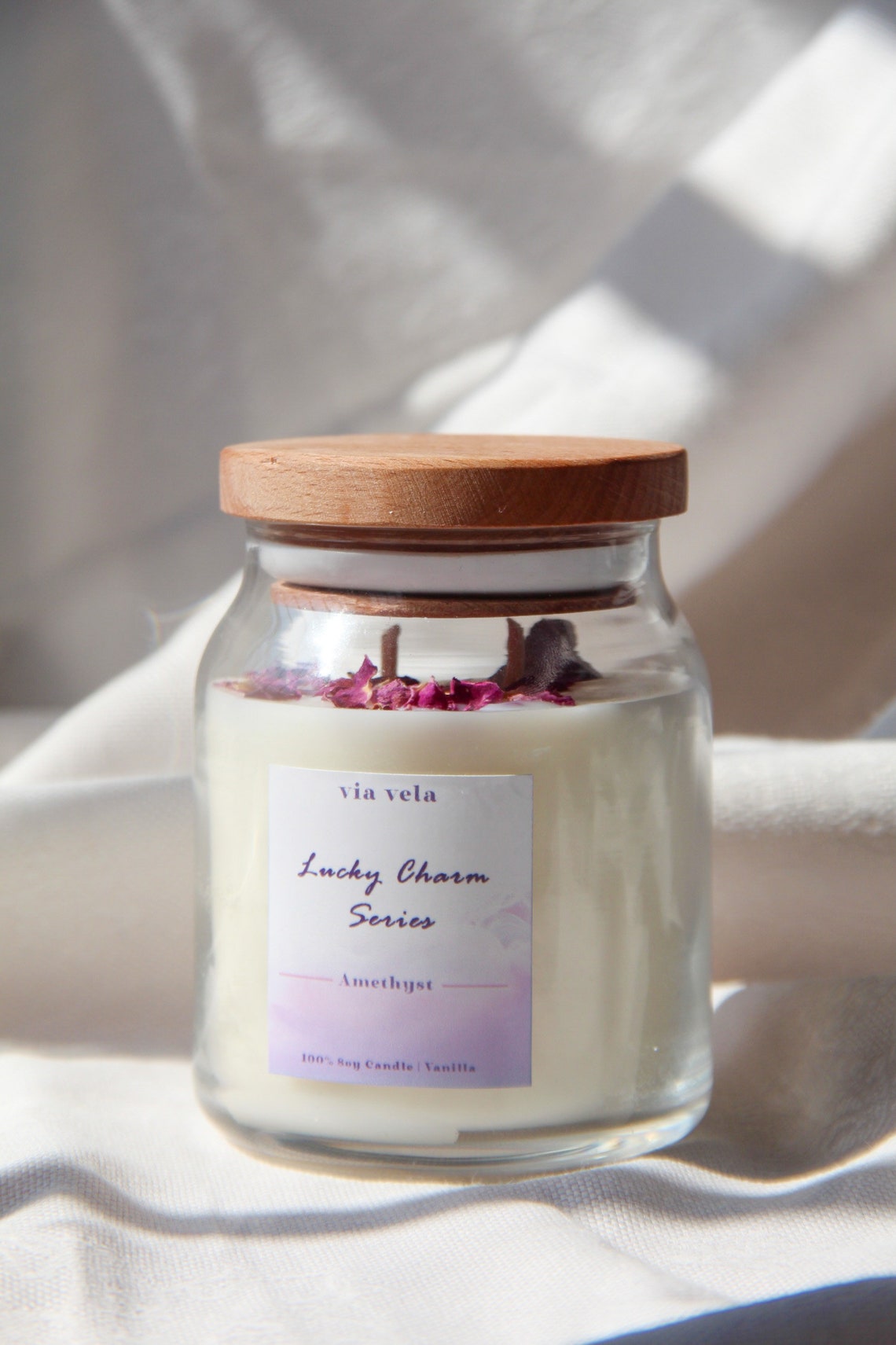 Lucky Charms Candle Jar / Soy Wax / Crystal infused / Etsy