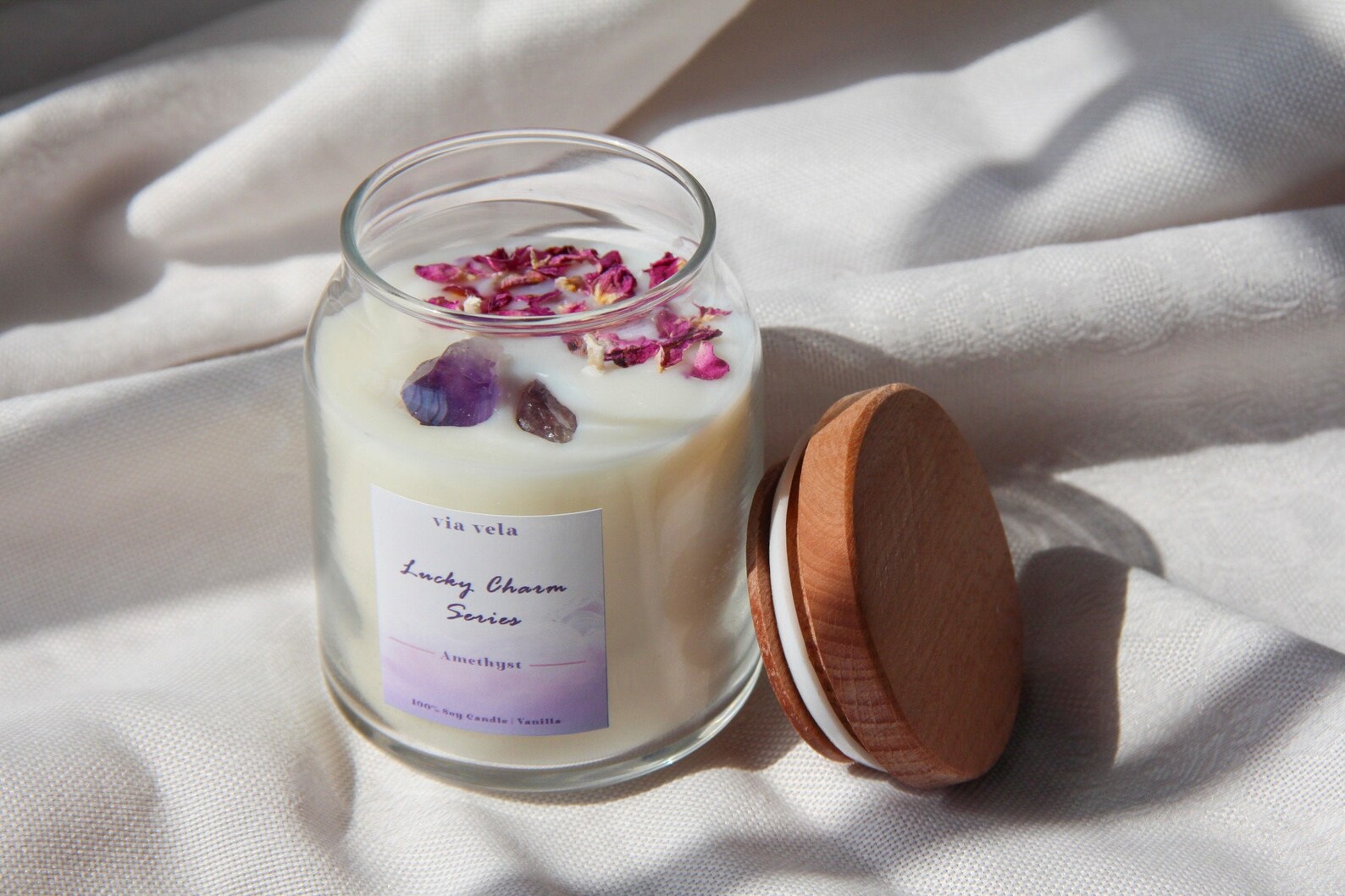 Lucky Charms Candle Jar / Soy Wax / Crystal infused / Etsy