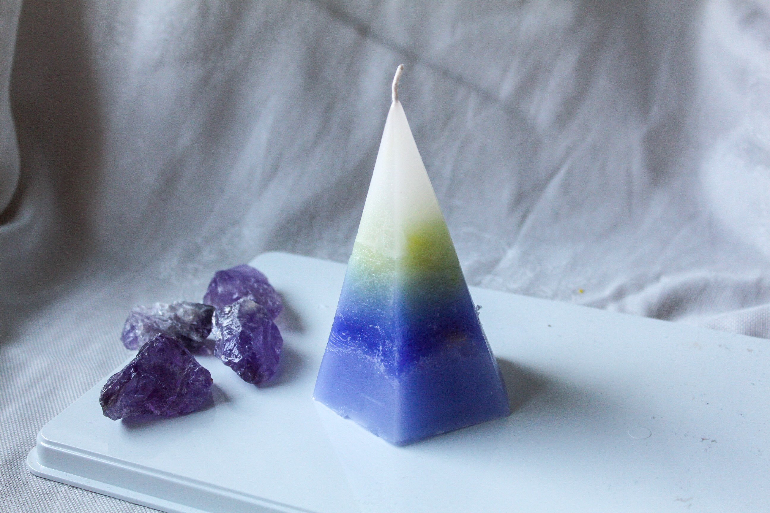 Pyramid Candle Crystal inside Crystal Infused Pyramid Etsy