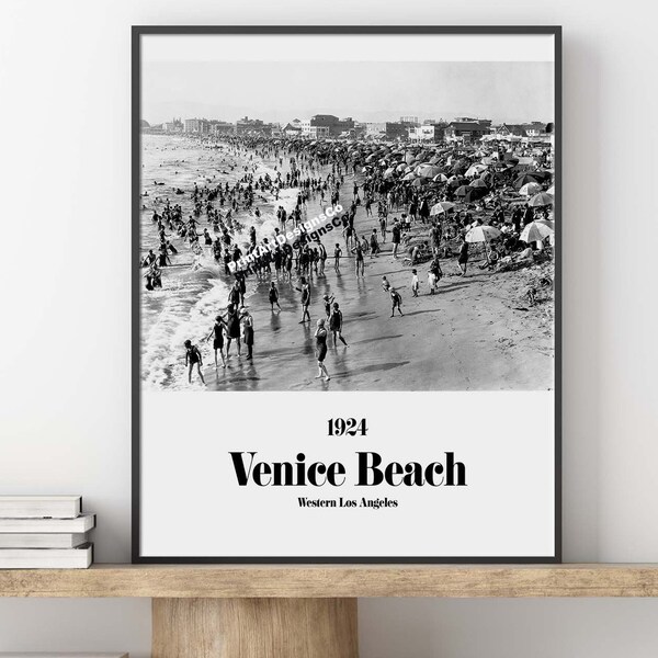 Venice Beach Print. Santa Monica Poster. Vintage Photo Poster. Retro Beach Wall Art. Summer Decor. California Travel Poster. Beach House.