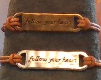 Follow Your Heart Leather & Charm Bracelet