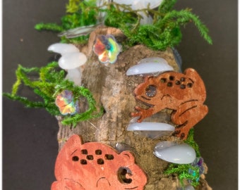 Jumping Spider Enclosure | Decorations |  Natural Materials | OOAK | Spider Love | Mushroom | Frog | cork bark| terrarium | Art