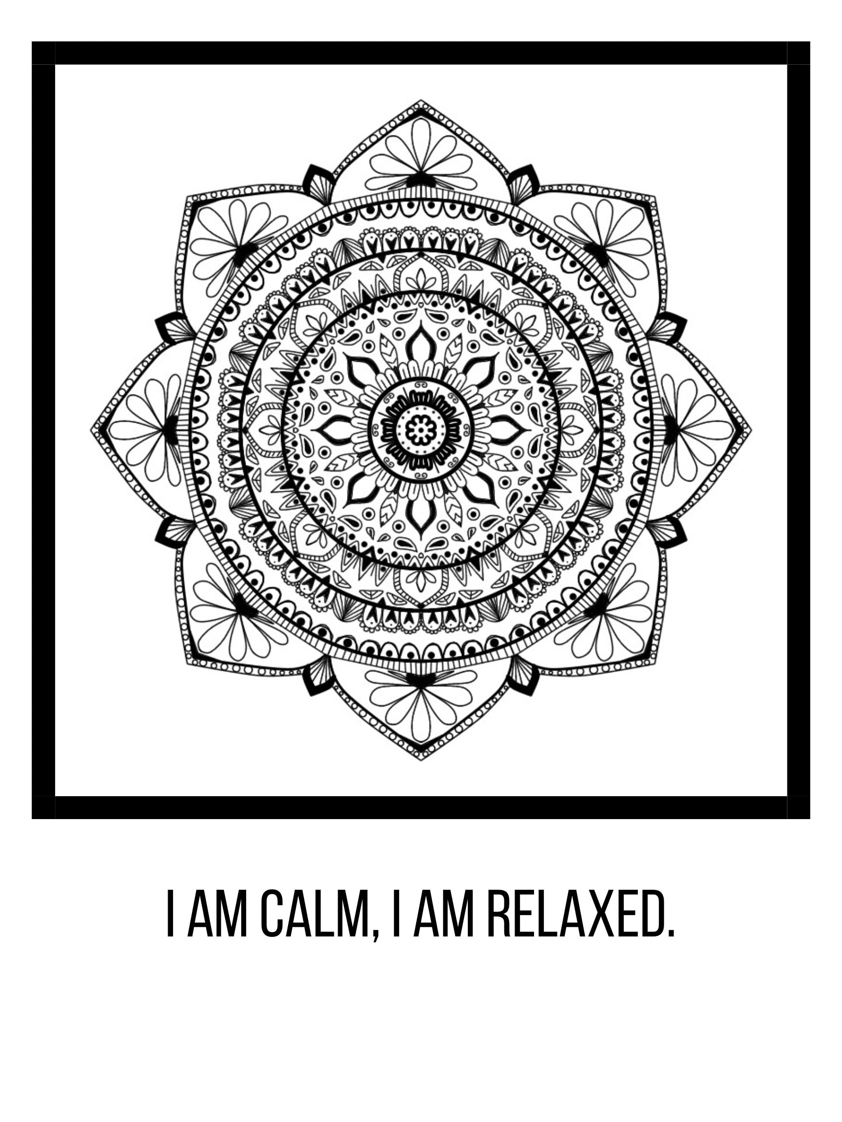 Mandala Colouring Book Digital Art Positive Mantra Etsy