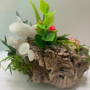 Habitat Decor Enchanted Garden Decorations Natural Materials OOAK Spider Enclosure cork bark terrarium fairycore butterfly image 4