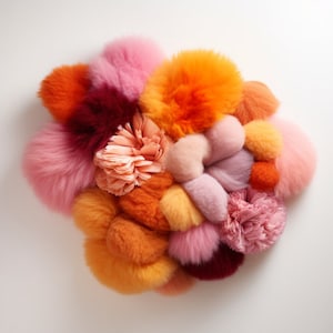 Contemporary Wall Art, Vibrant Abstract Wool Fiber Sculpture - "I Can Buy Myself Flowers"