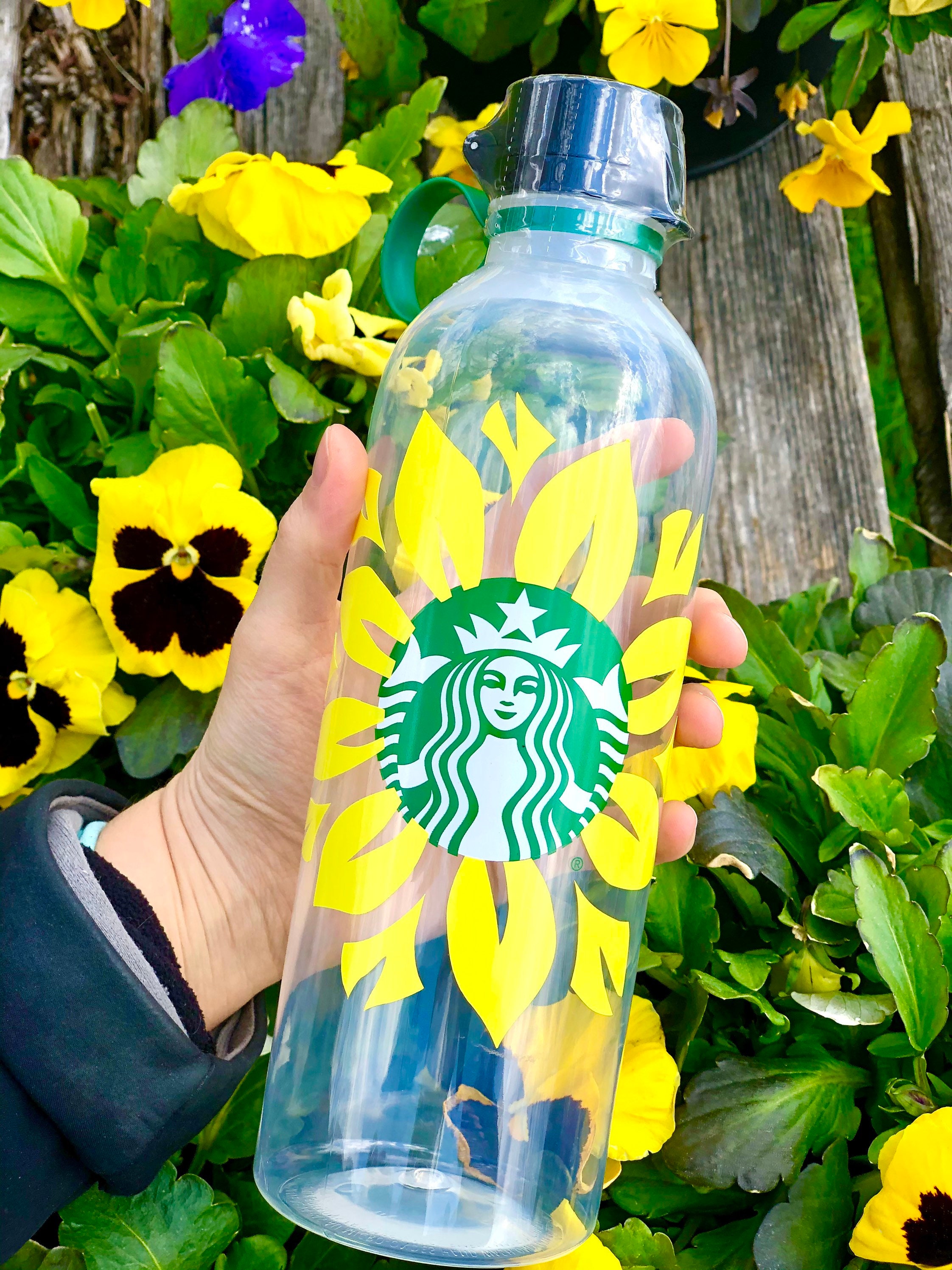 Starbucks Personalized Water Bottle Sunflower Cup Etsy