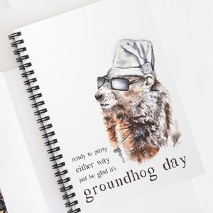 Groundhog Day-anteckningsbok | spiraljournal från filmen Groundhog Day | present till henne | punxsutawney phil-present | 15 x 20 cm redo för fest-anteckningsbok