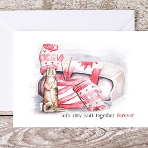 Digital Druckbare Valentinstag Strickkarte | 5 x 7 inch Karte download | Jubiläumskarte für Sie | Druck Geschenk für sie | Geschenk für ihre Strickerin