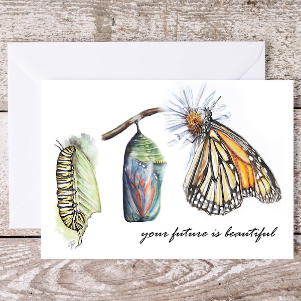 Monarch greeting card ~ Monarch note card set ~ A7 or A2 Monarch card for her ~ Monarch butterfly cards gift set ~ Monarch wedding birthday