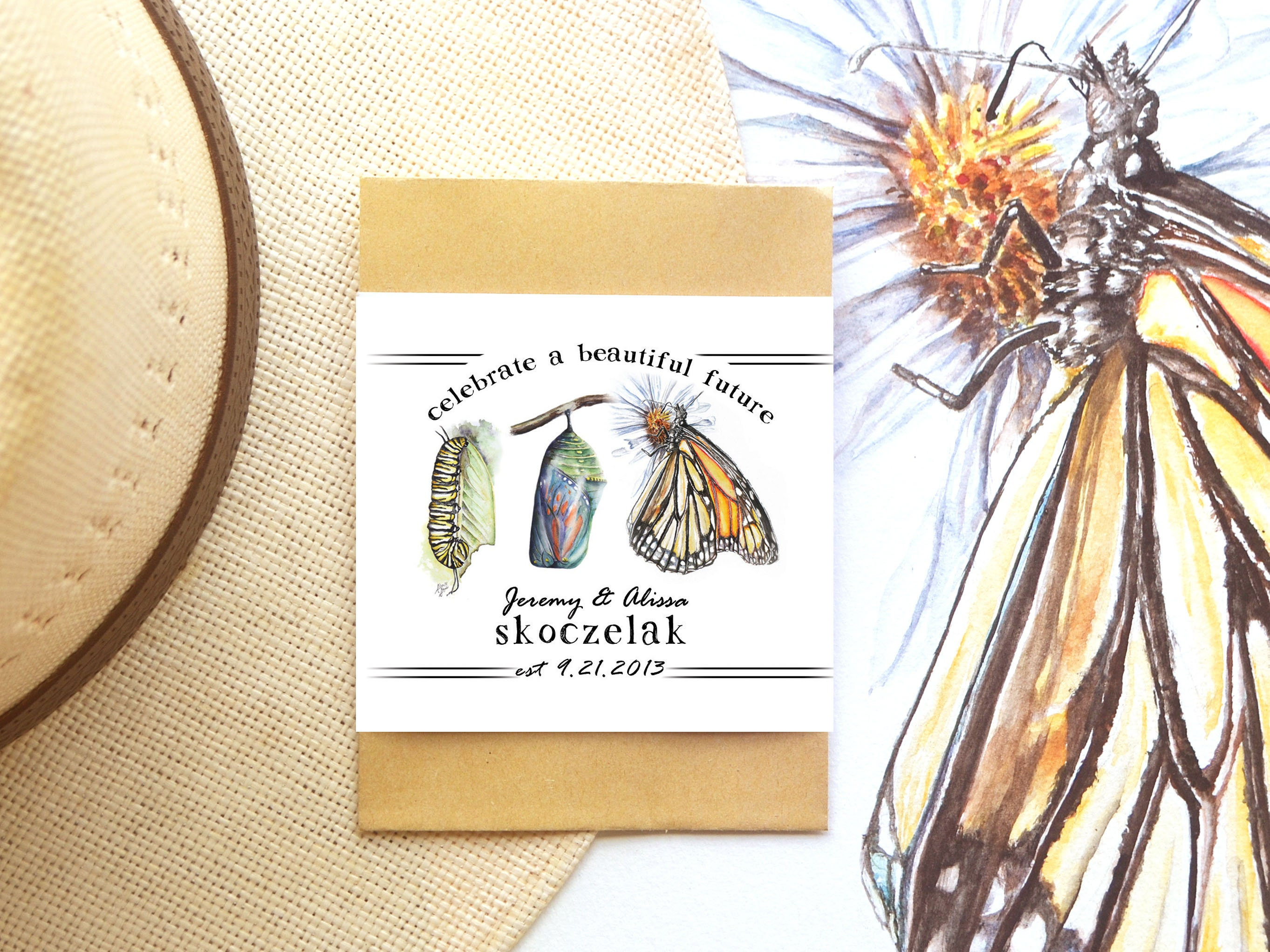 Personalized Milkweed Seed Packet Favors