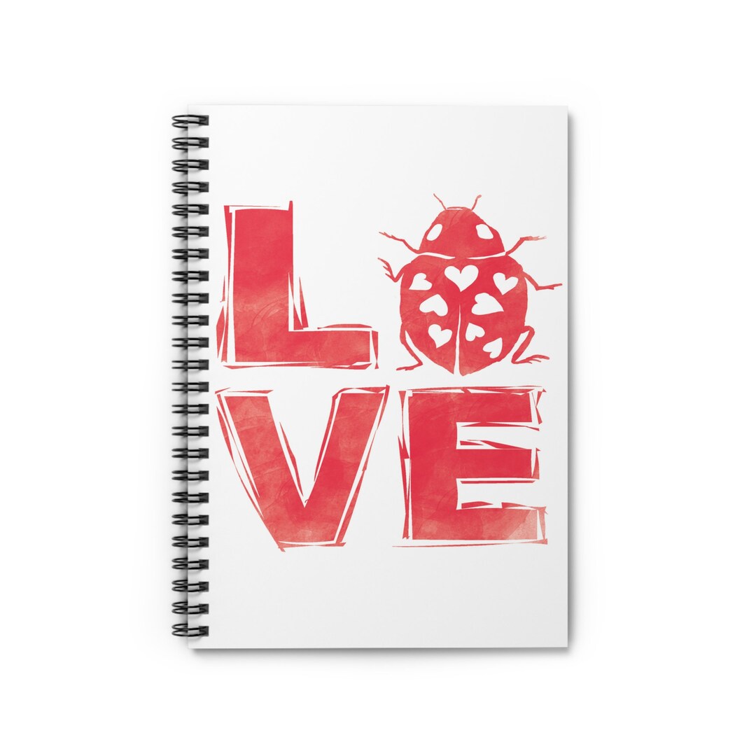 Red Love Bug Spiral Notebook | Love Journal | Lovebug Journal | Ladybug ...