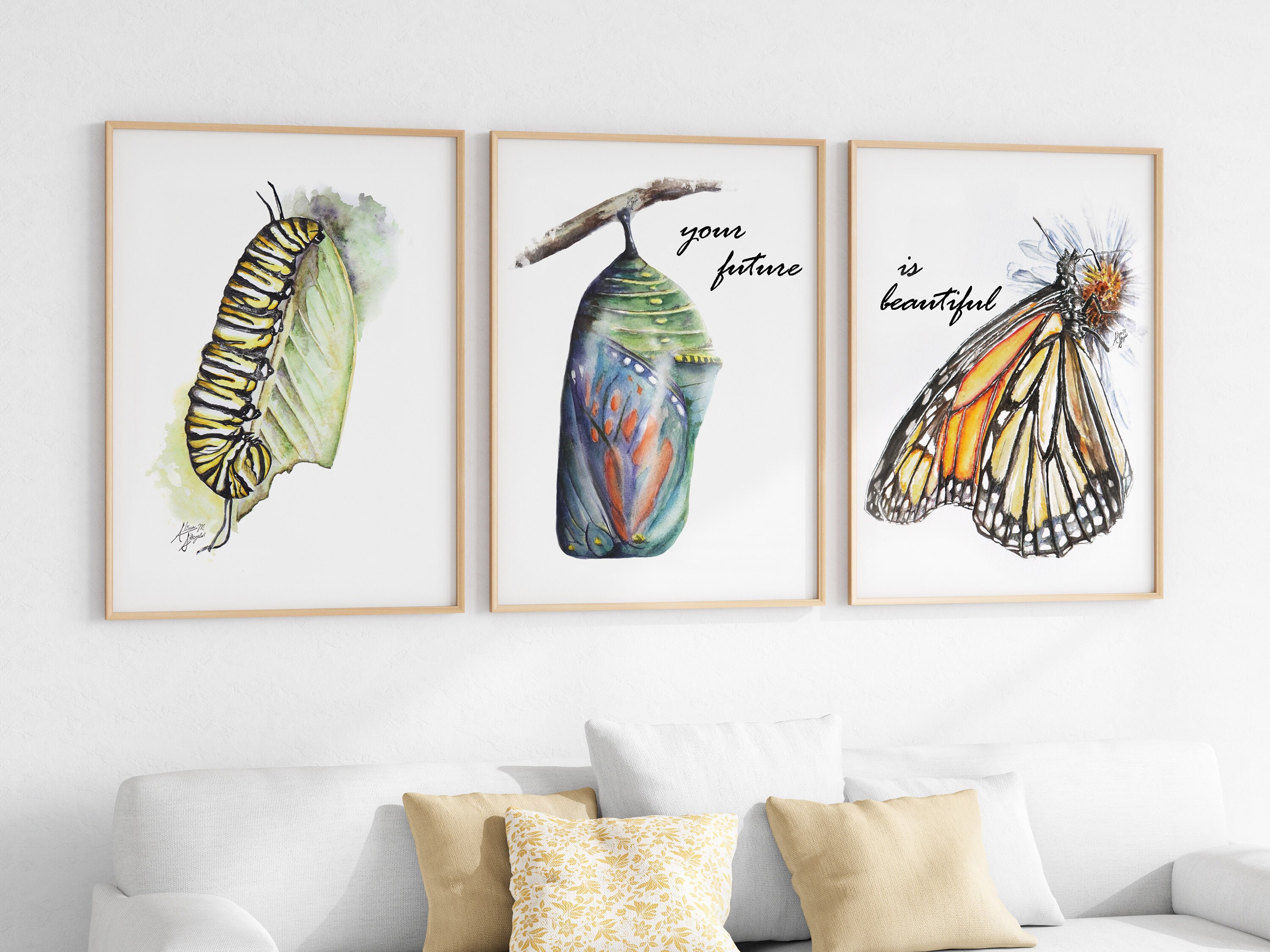 Printable Monarch Butterfly Thank You Cards 4x5.5 Inch Digital Download ...