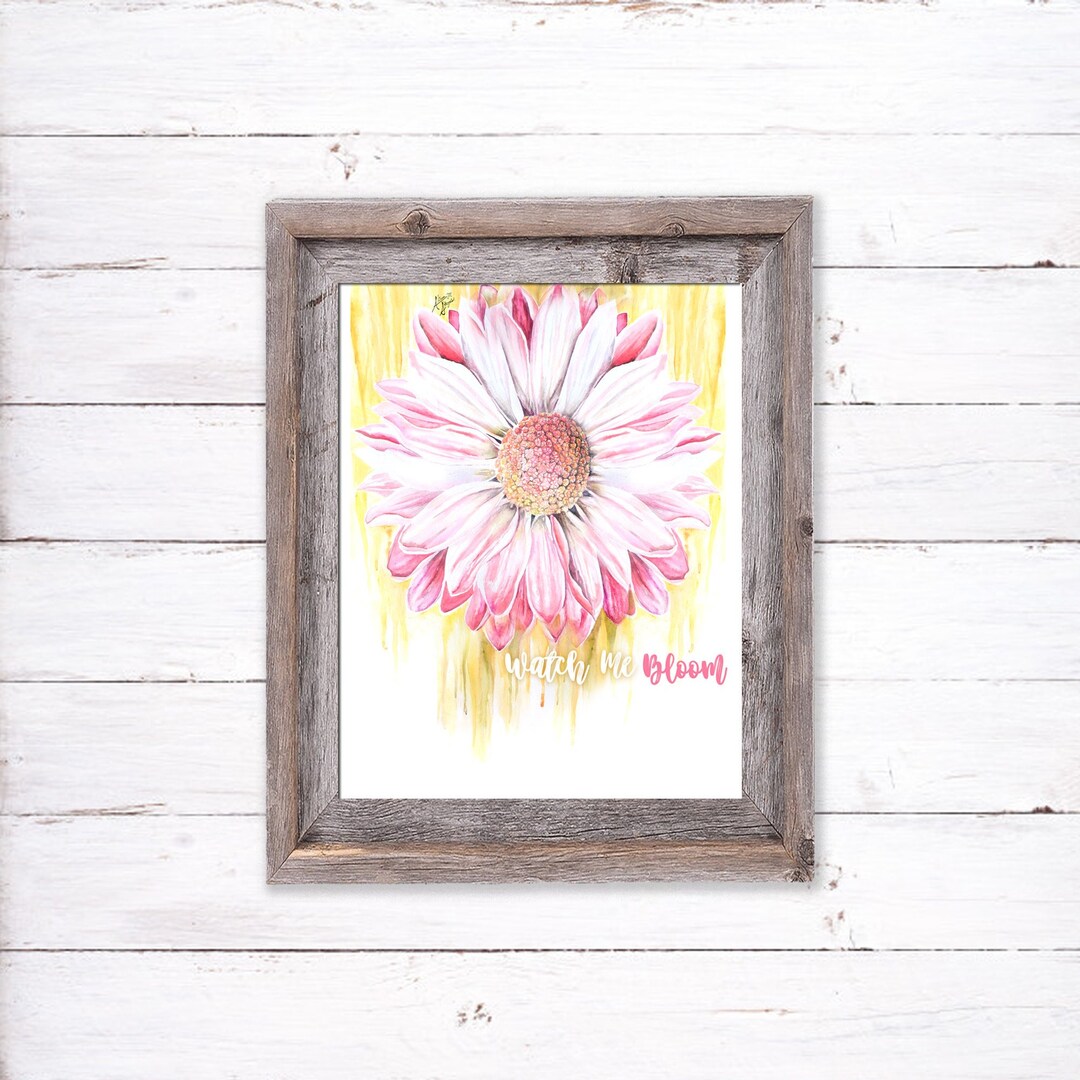 Pink Flower Watercolor Painting Wall Art Print Gardener Gift for Her ...