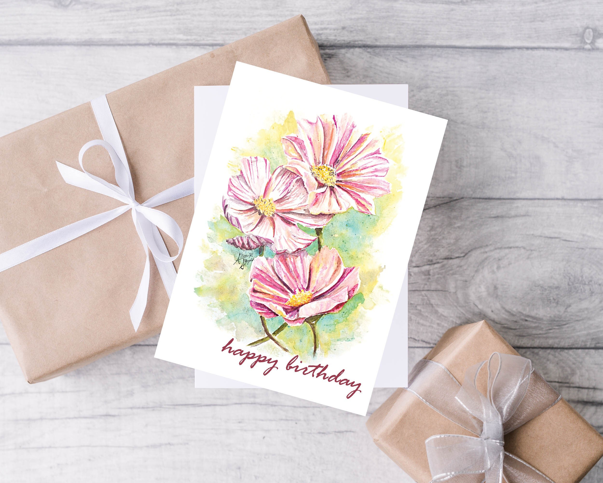 WHITE COTTON CARDS Happy Birthday To You Handmade Card, PD82 - EveryMarket